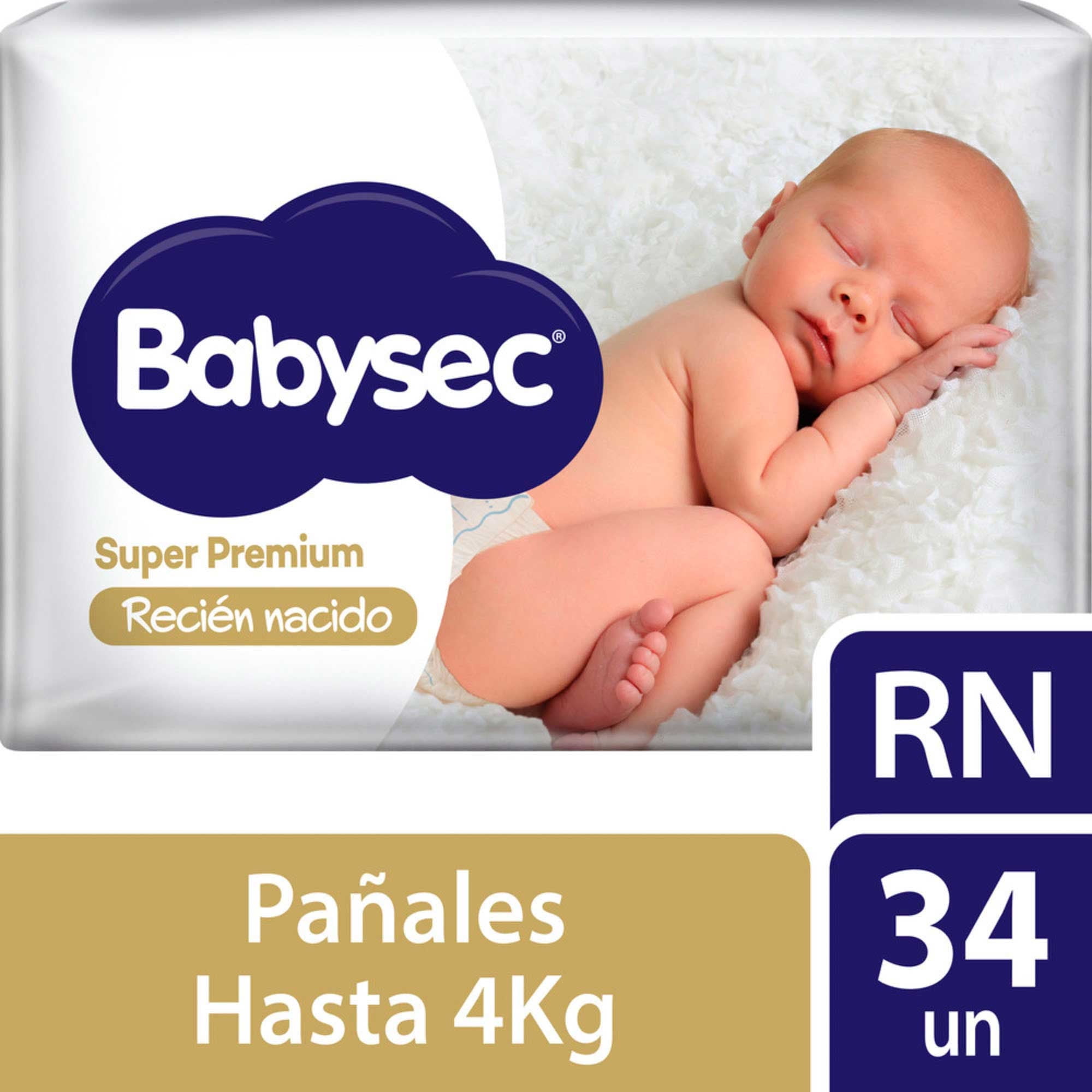 Pañales Recién Nacido Rn 34 Un 34 Un Babysec