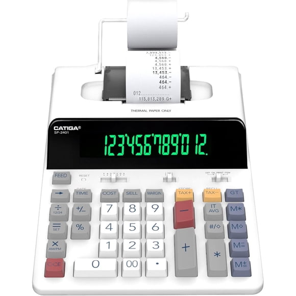 Calculadora CATIGA 12 Dígitos Impresión Térmica Rápida
