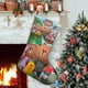 thumbnail image 1 of Brown y Amigos Tema: Calcetines de Navidad, fino lino blanco para colgar en escaleras y chimenea, decoración navideña para el hogar, regalo de Navidad.54cm×38cm, 1 of 5