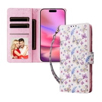 Foxdock Funda Tipo Cartera Floral Para Iphone 14 Pro Max ,Funda Con Tapa De Cuero Pu, Protección Antigolpes Con Ranuras Para Tarjetas Y Soporte