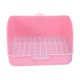 thumbnail image 4 of Caja De Arena Para Conejos, Cacerola Para Mascotas Con Orinal De Rejilla Para Jaula De Chinchilla De Conejo, Color Rosa, 4 of 5