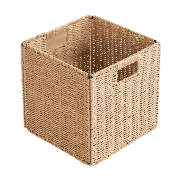 Cesta De Almacenamiento, Organizador De Decoración, Caja De Almacenamiento, Cesta Para Artículos Diversos, Cesta Tejida, 25x25x25cm
