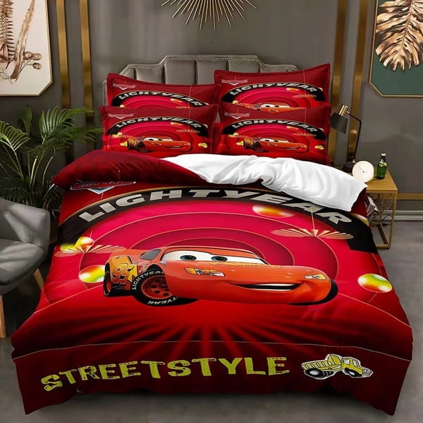 Cars Lightning McQueen Double Duvet Cover Single Bed Duvet Cover Deluxe Bedroom Decoration Comfort Children's Bedding Set Bed Sheets