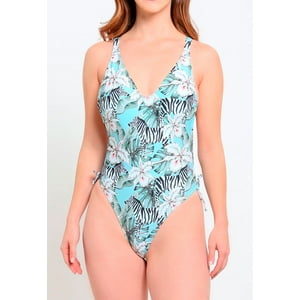 Samia - Traje De Baño Rebajado Estampado Verde M
