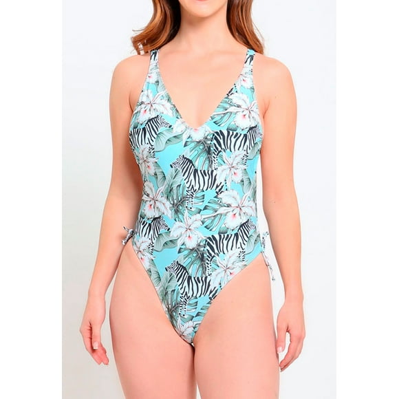 Traje De Baño Rebajado Estampado Verde M