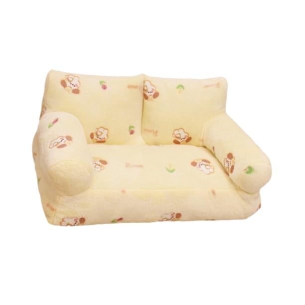 Sofá cama para gatos, sofá para mascotas, tumbona, transpirable, suave, cómodo, antideslizante, nido para gatos, sofá para perros y gatos de todas las L amarillo