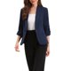 thumbnail image 1 of BLAZER DE SOLAPA INSPIRADOR CHIC para Mujer, Mangas 3/4, Bolsillo, Botón Único, Traje de Trabajo XL Azul Real, 1 of 6
