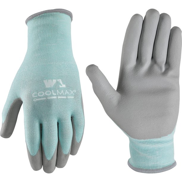 Guantes de trabajo con revestimiento de poliuretano Coolmax de Wells Lamont, tamaño grande, para mujer
