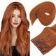 thumbnail image 1 of Loveternal Extensiones de Cabello con Clip de 14 Pulgadas 100% Cabello Humano Real 8 Pzas (Cobre), 1 of 1