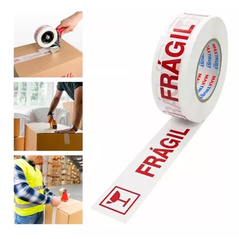 Genérico - Cinta Embalaje Frágil 50 Metros Y 50 Micrones 48Mm