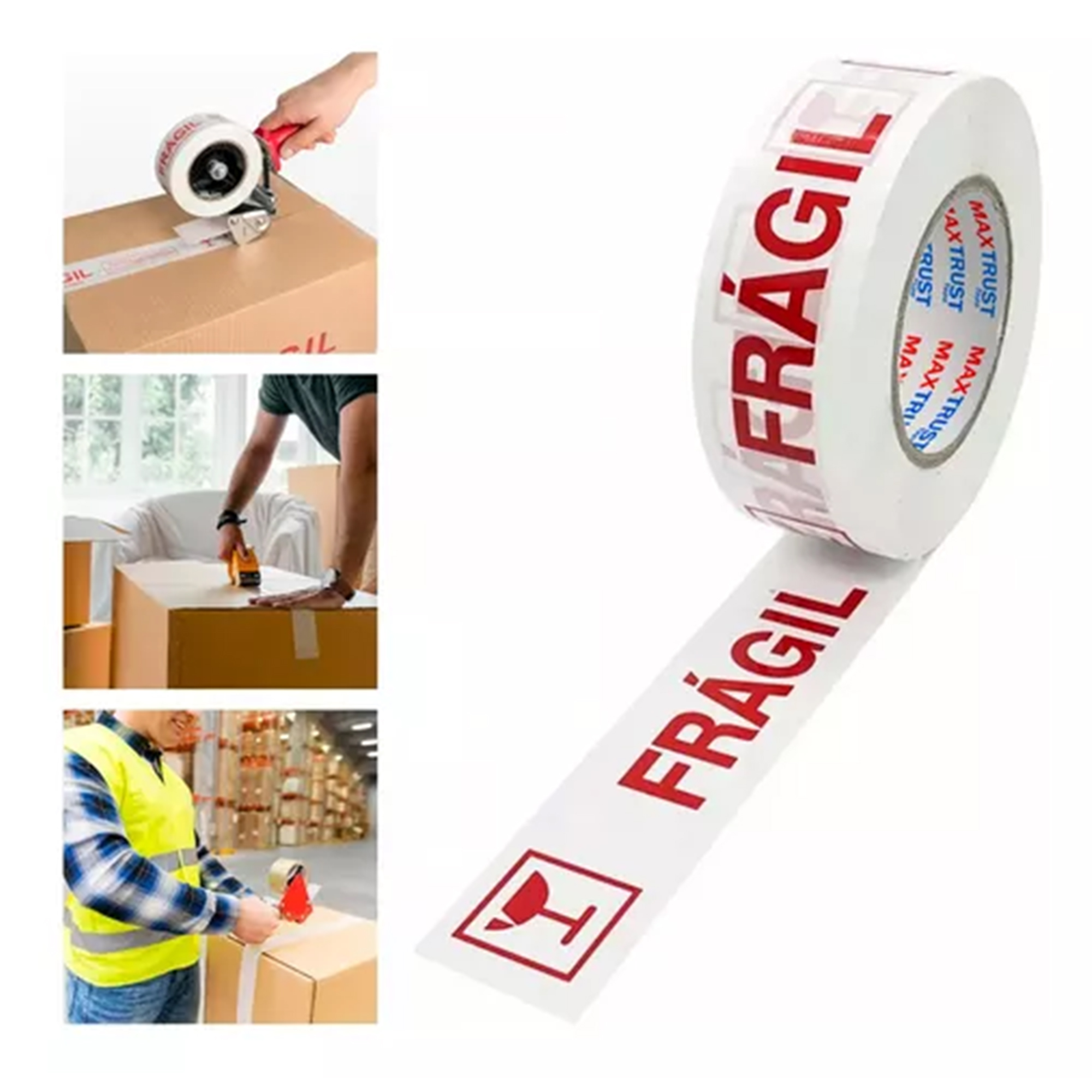 Genérico - Cinta Embalaje Frágil 50 Metros Y 50 Micrones 48Mm