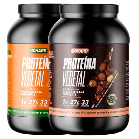 Gohard - Pack Proteinas Vegetales 2Kg Total Zanahoria - Chocolate Avellana