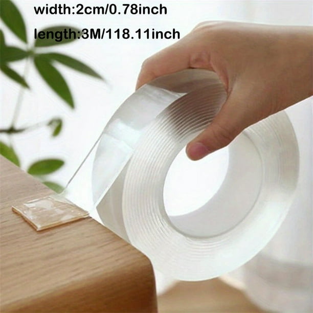 1 Roll Nano Tape, Double Sided Tape, Transparent Reusable Waterproof Adhesive Tapes, Cleanable Kitchen Bathroom Supplies, 1/2/3/5M