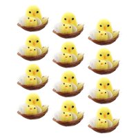 Bothyi - 12 Uds. Estatua De Nido De Huevos De Pollitos De Pollo De Pascua Para Decoraciones De Animales