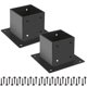 thumbnail image 1 of Post Base Grehitk 4 x 4 x 2 unidades, anclaje de acero grueso para vallas, color negro, 1 of 7