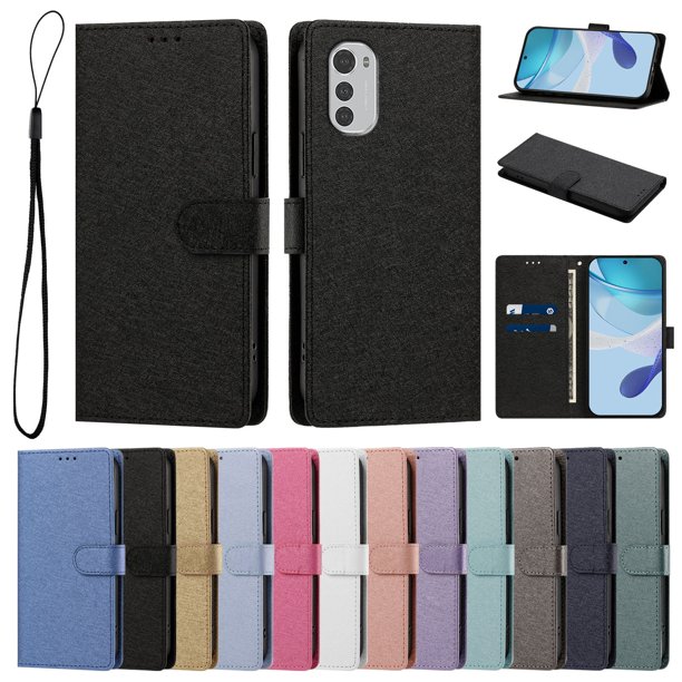 Cartera para Motorola Moto E32 con Soporte y Correa, Negro