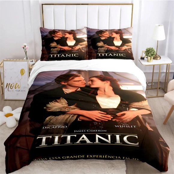 Titanic Romantic Love Duvet Cover Comforter Bedding set Soft Quilt Cover and Pillowcases for Teens Boy