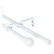 thumbnail image 1 of Set Doble De Barras Para Cortina Extensible 200-250 Cm De Metal Diámetro 13/16 Mm Soporte De Muro Terminal Bola Color Blanco, 1 of 5