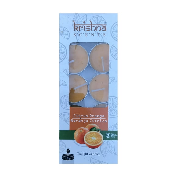 Vela Aromática Tealight Caja 10 Unidades Naranja Citrica