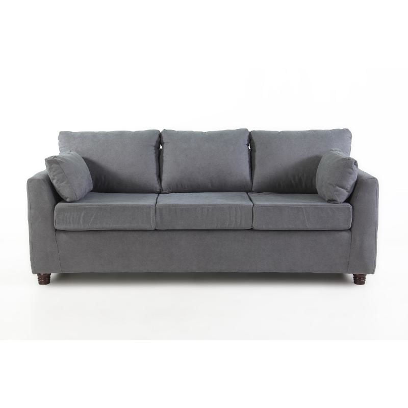 Kea - Sofá 3 Cuerpos Texas Tela Gris Oscuro