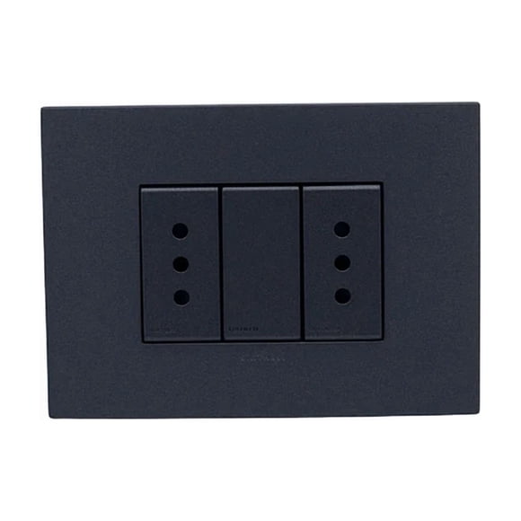 Enchufe doble 10A S44 Carbón Sinthesi