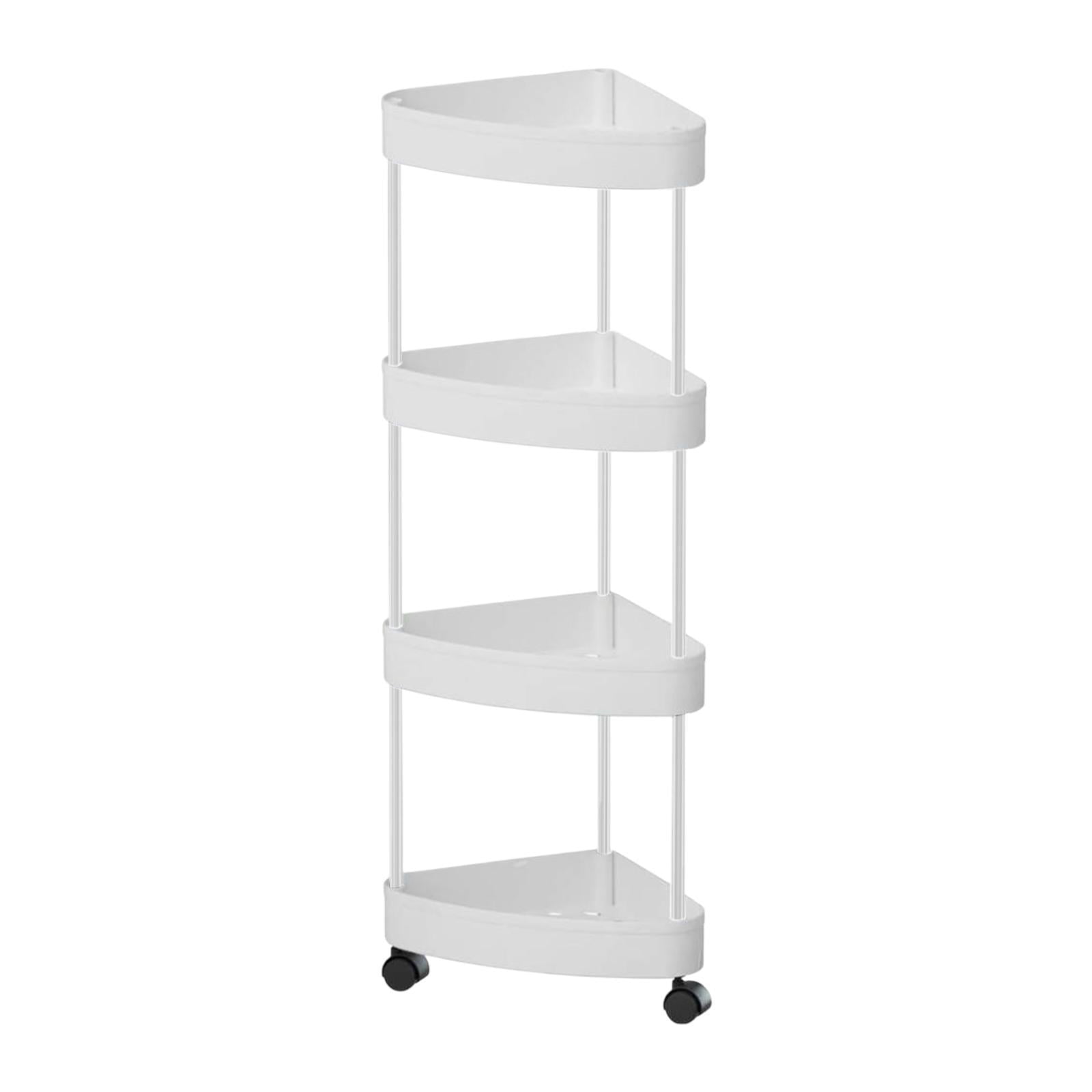 Bothyi - Estante De Esquina De Piso Gran Capacidad Multipropósito Para Soporte De Almacenamiento De Espacio Pequeño De 4 Niveles Blancos