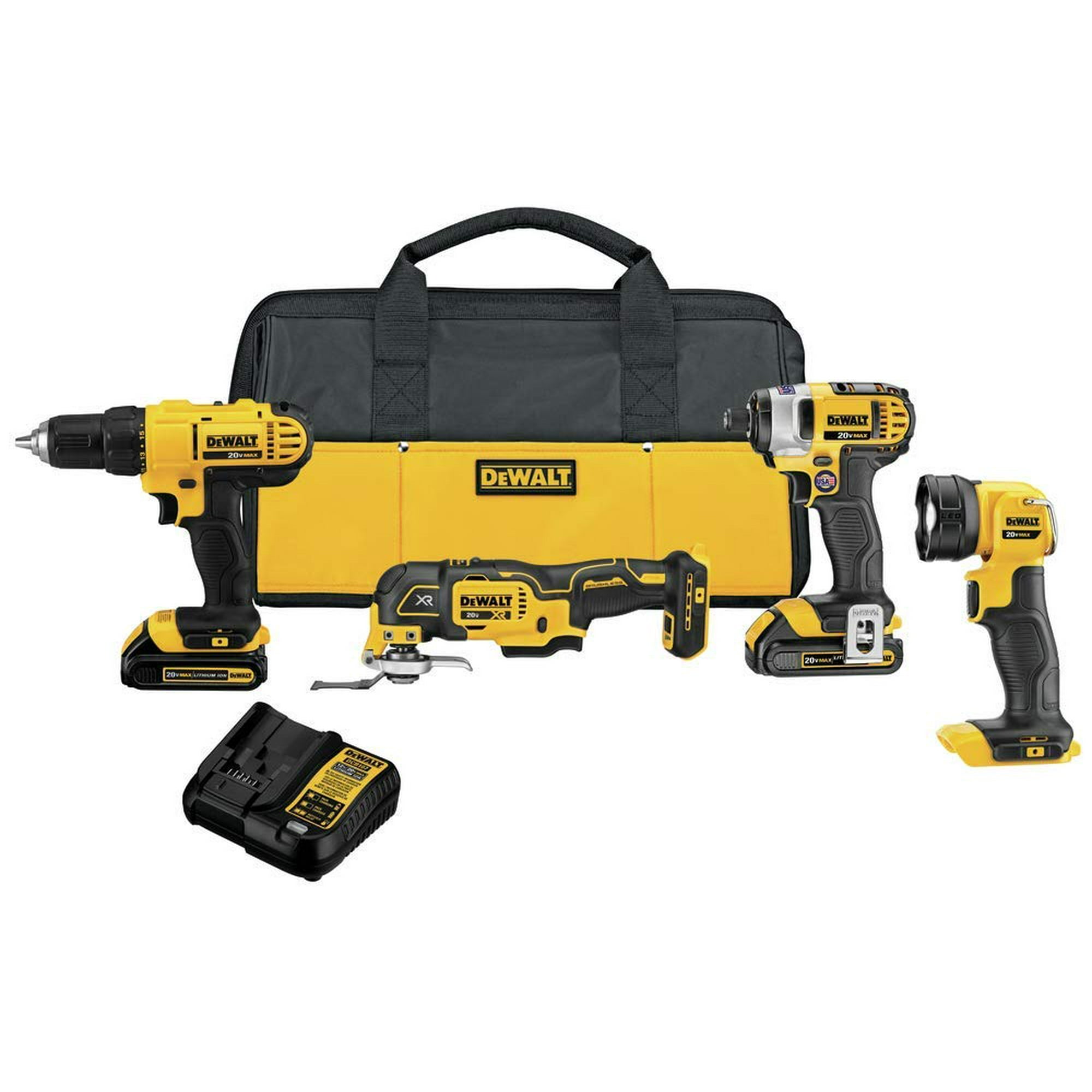 Kit Combinado De Herramientas Eléctricas Dewalt 20v Max Para 4 Herramientas Con 2 Baterías