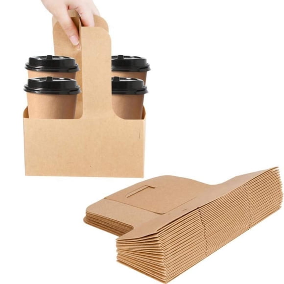 Portabebidas Kaderron Kraft de 2 o 4 tazas, paquete de 40