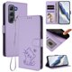 thumbnail image 2 of Infinix HOT 60 PRO 4G Funda Billetera con Estampado de Gato, Lila Claro, 2 of 6