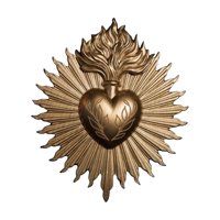 Magideal - Placa De Pared De Sagrados Corazones, Adorno Sacramental, Estatua Gótica Artística Para Colgar En La Pared, Escultura Para La Entrada Del Porche Del H Dorado