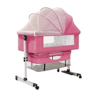 Cuna Colecho Con Mudador Lubabycas Rosada