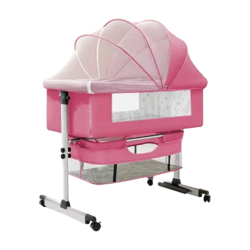 Cuna Colecho Con Mudador Lubabycas Rosada