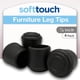 thumbnail image 1 of Protectores para patas de silla SoftTouch de goma antimarcas 7/8" negros, paquete de 4, 1 of 6