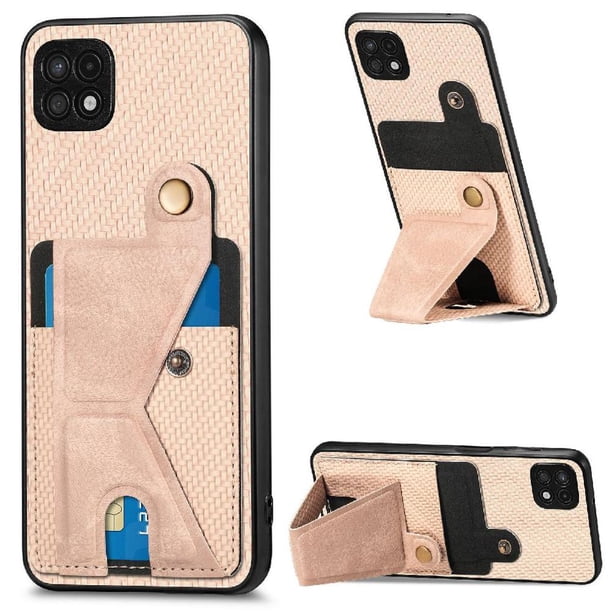 Funda Resistente para Samsung Galaxy A22 5G con Tarjetero y Soporte, Diseño Magnético Blanco