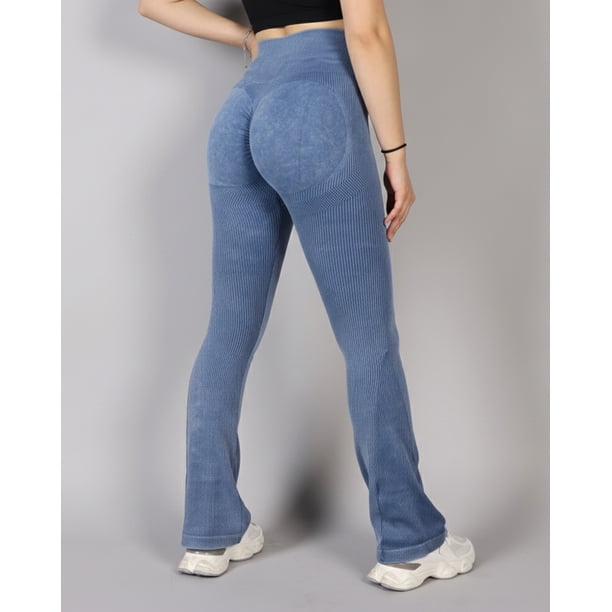 Calza Mujer Flare Levanta Cola Rib gym