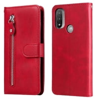 Gangxun - Funda Con Cremallera Para Motorola Moto E20/E30/E40, Carcasa Cartera De Cuero Pu Con Soporte Y Tarjetero