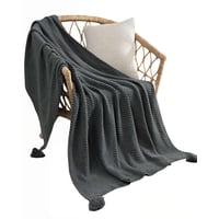 Genérico - Manta De Sofá Con Flecos De Soga 130Cmx180Cm Color Gris