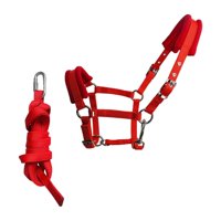 Ioensy - Brida De Caballo Rienda Cabezada Halter Cuerda De Conducción De Caballo Talla M Rojo