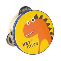 Magideal - Pandereta De Mano De Madera De Doble Fila, Instrumentos De Percusión, Tambor De Mano, Juguete Educativo Para Juegos, Juguetes, Karaoke, Niños Pequeños 10 Centímetros