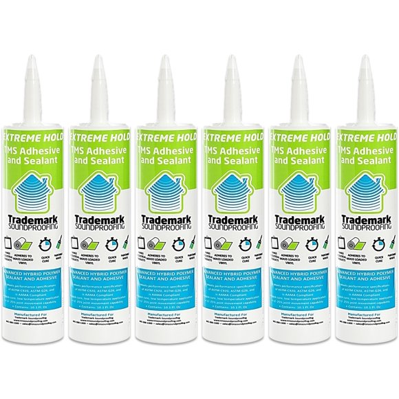 Adhesivo Trademark Soundproofing 305 ml Blanco Paquete de 6