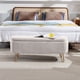 thumbnail image 3 of Ivory White Storage Ottoman Bench for End of Bed Gold Legs, Modern Ivory White Faux Fur Entryway Bench Upholstered Padded with Storage for Living Room Bedroom, 3 of 3