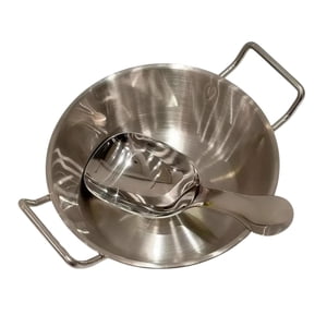 Bothyi - Cuenco De Acero Inoxidable Con Cuchara, Plato Para Salsa De Doble Oreja Para Salsas, Ensaladas Y Frutas.