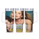 thumbnail image 1 of Sin Malos Rollos Vaso aislado de acero inoxidable con asa, diseño temático, regalo para familia, amigos y fans; incluye pajita y encaja en el portavasos estándar, 40 oz, 1 of 6