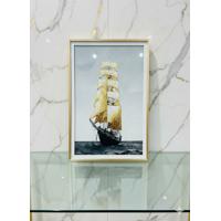 Decostilo - Cuadro Velero Dorado Con Cristales Moderno 40X60Cm