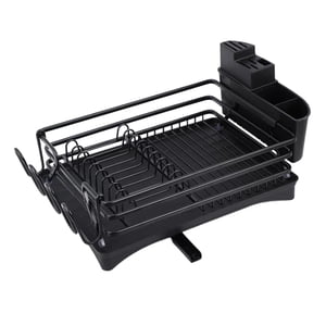 Bothyi - Estante Para Platos De Cocina, Soporte Para Drenaje, Bandeja, Ahorro De Espacio Para Encimera De Armario, Negro