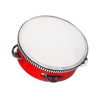 Magideal - Instrumento De Percusión Musical, Tambor De Mano De Madera, Campanas De Metal Para Niños, Tambor De Mano De Percusión, Pandereta Para Festivales De Ni 4 Pulgadas