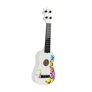 Magideal - Ukelele De Juguete, Instrumento Musical, Juguete Educativo Temprano, Fácil De Sostener, Guitarra Pequeña De Cuatro Cuerdas, Regalo Para Niños Principi Blanco