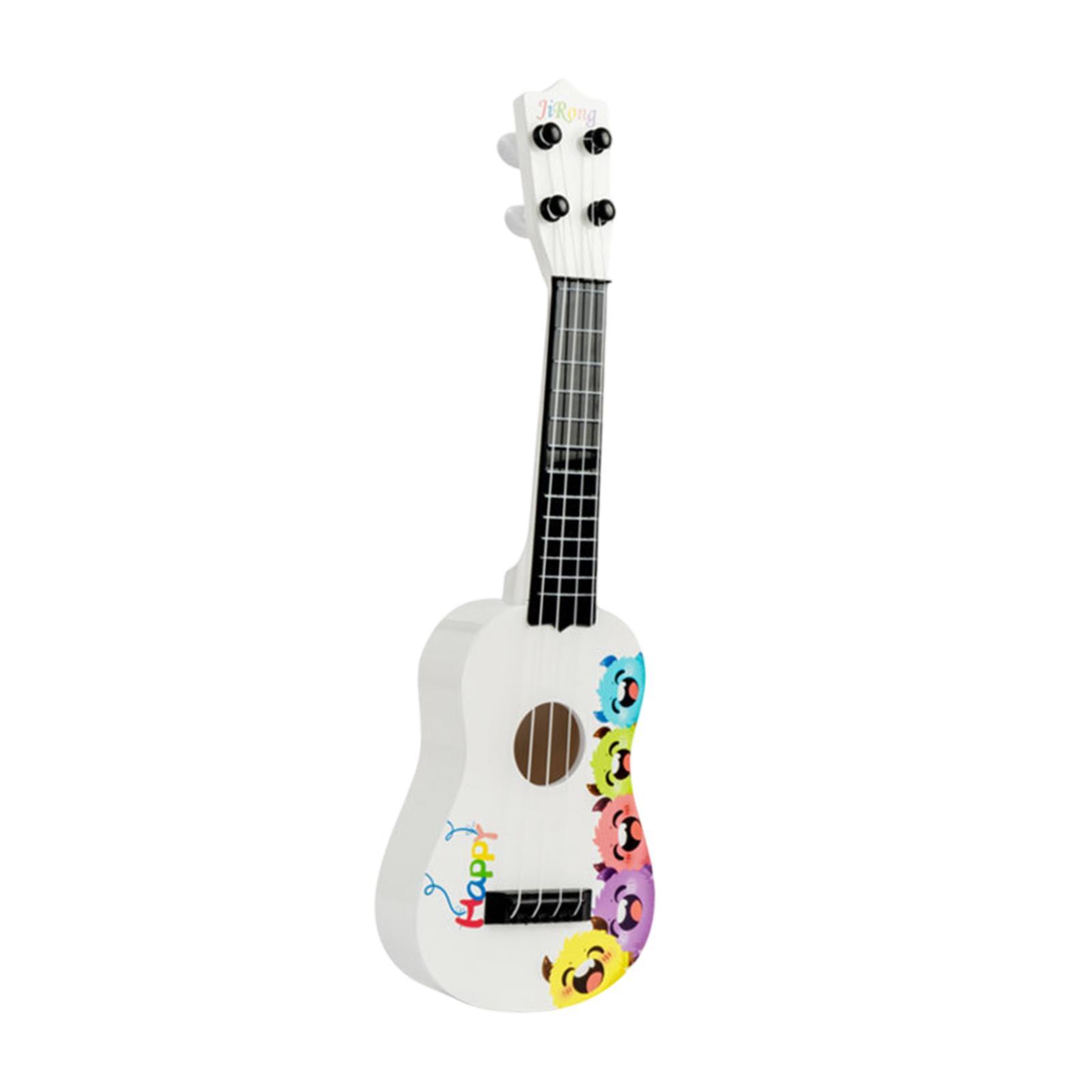 Magideal - Ukelele De Juguete, Instrumento Musical, Juguete Educativo Temprano, Fácil De Sostener, Guitarra Pequeña De Cuatro Cuerdas, Regalo Para Niños Principi Blanco