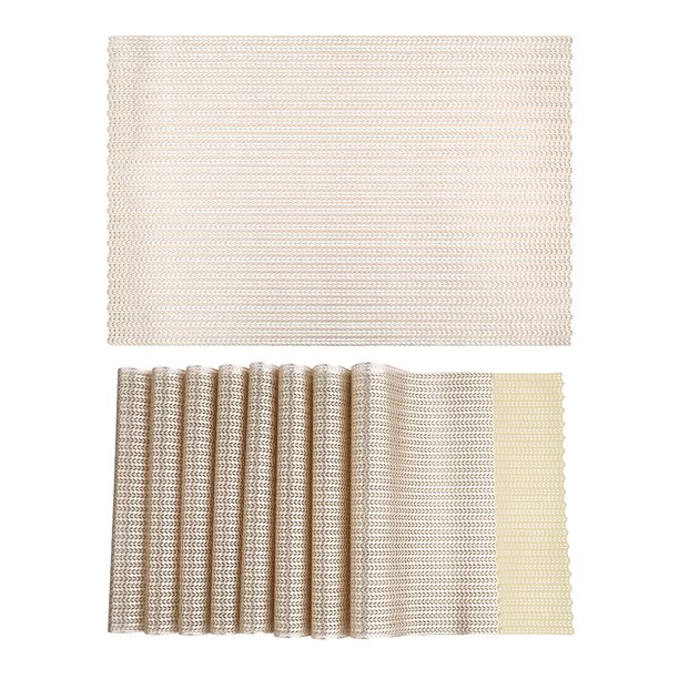REGALWOVEN Manteles de Granja Juego de 8 Manteles para Decoración de Mesa de Comedor Interior Exterior Lavable Mantel de Mesa de Cocina Limpiar Oro 18*12in