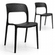thumbnail image 1 of 2 Sillas Modernas Negras 43x41x83 Cm Para Comedor Terraza, 1 of 8